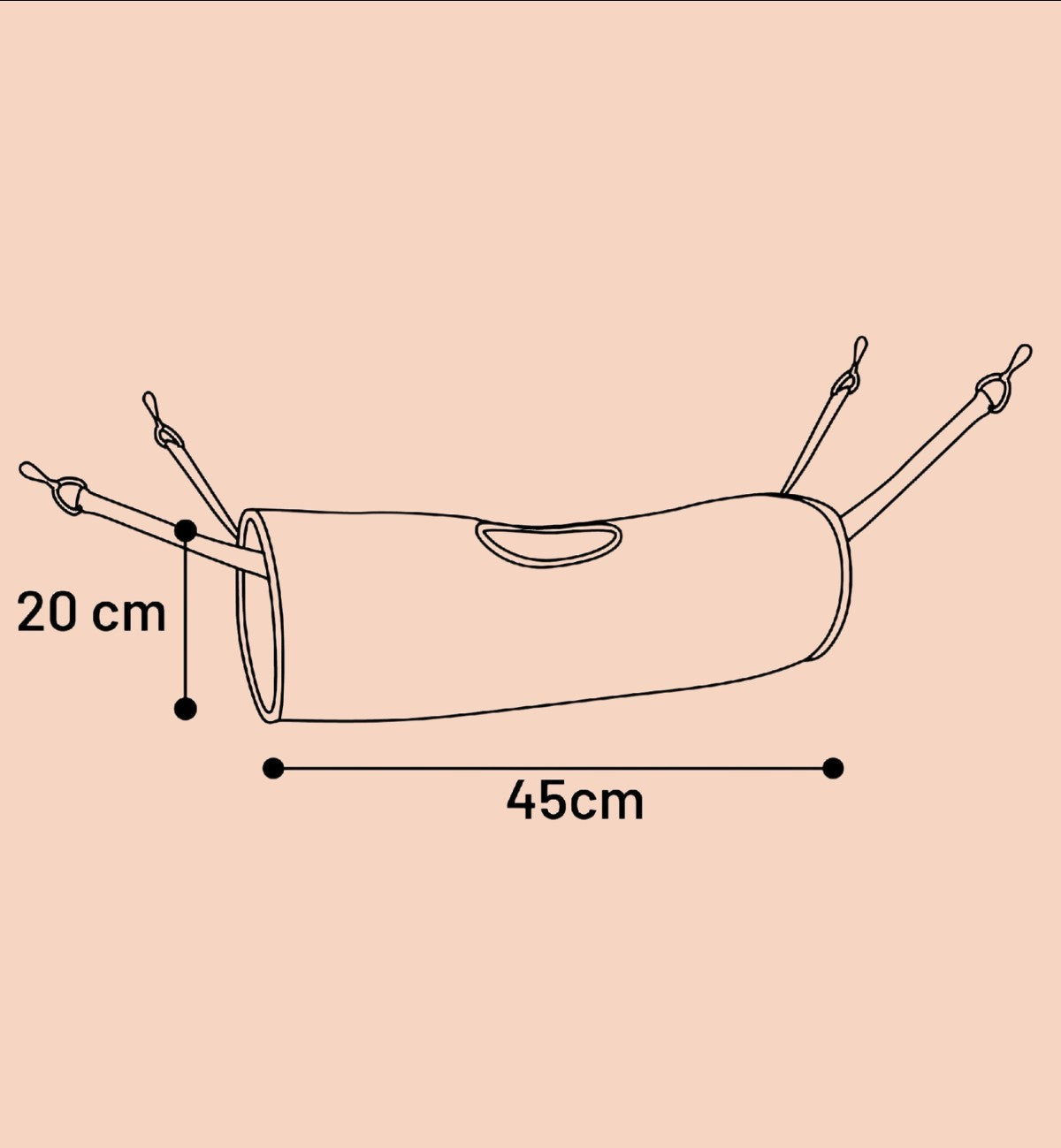 Tunnel de repos suspendu Clavio 20 x 45 cm pour rongeurs