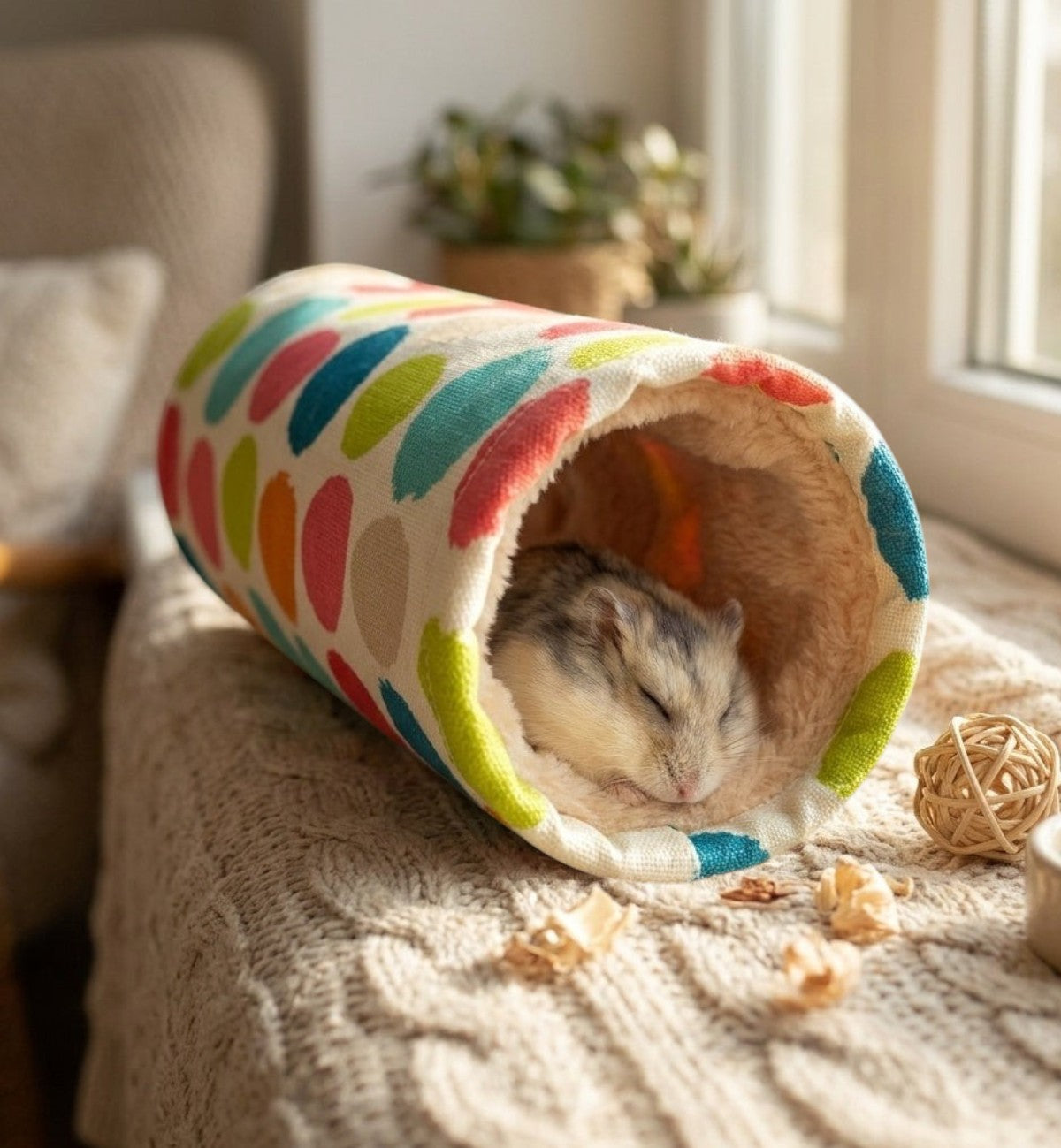 Tunnel de détente Fizi rembourré 6 x 25 cm pour rongeurs