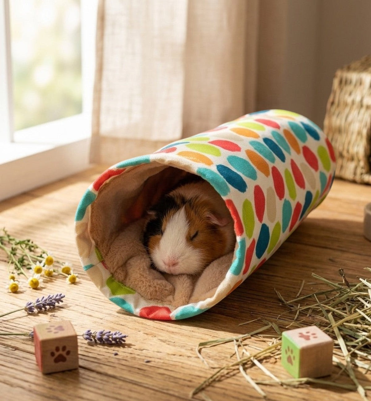 Tunnel de détente Fizi rembourré 14 x 34 cm pour rongeurs