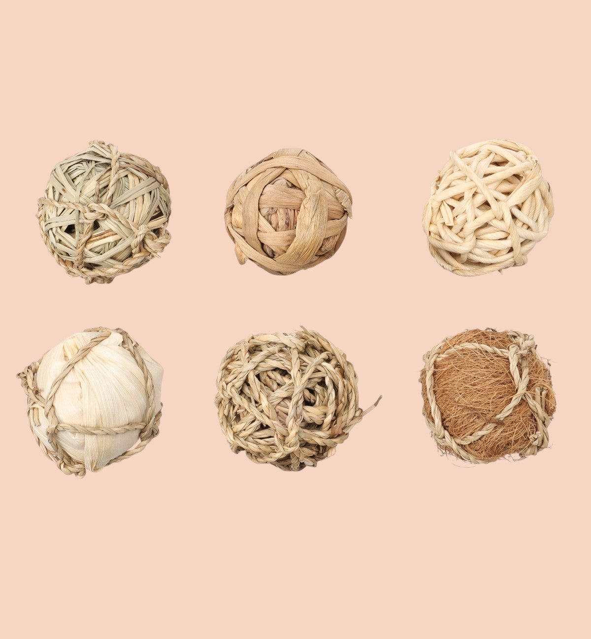 Lot de 6 balles naturelles 6 cm pour rongeurs