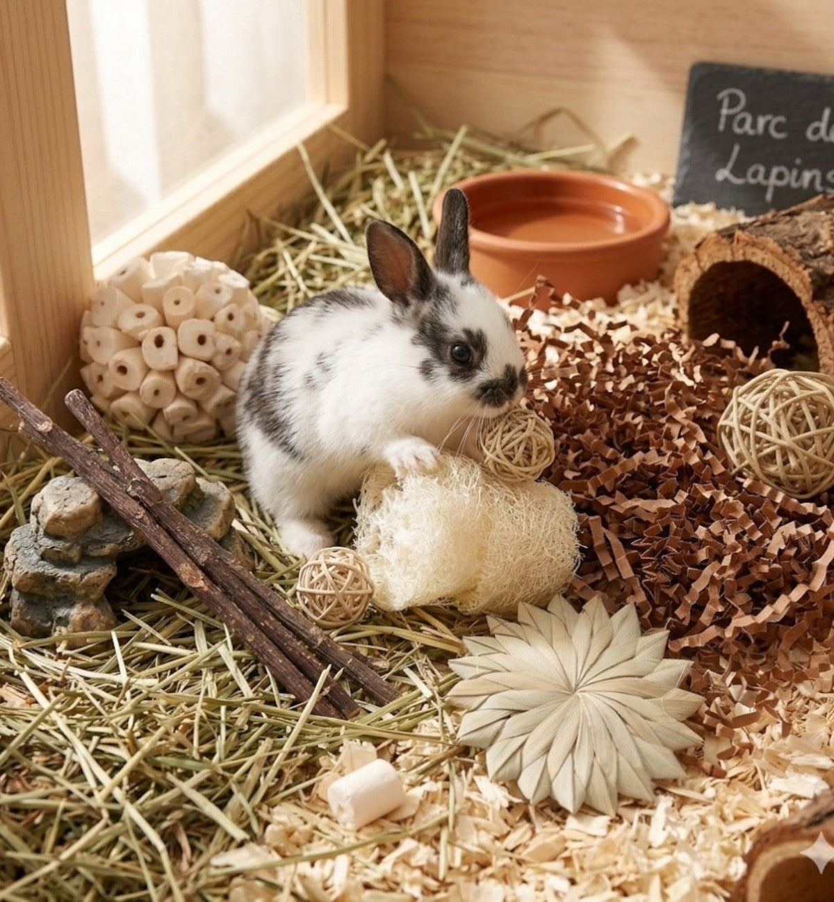 Boite de jouets riche en saveurs et textures pour rongeurs