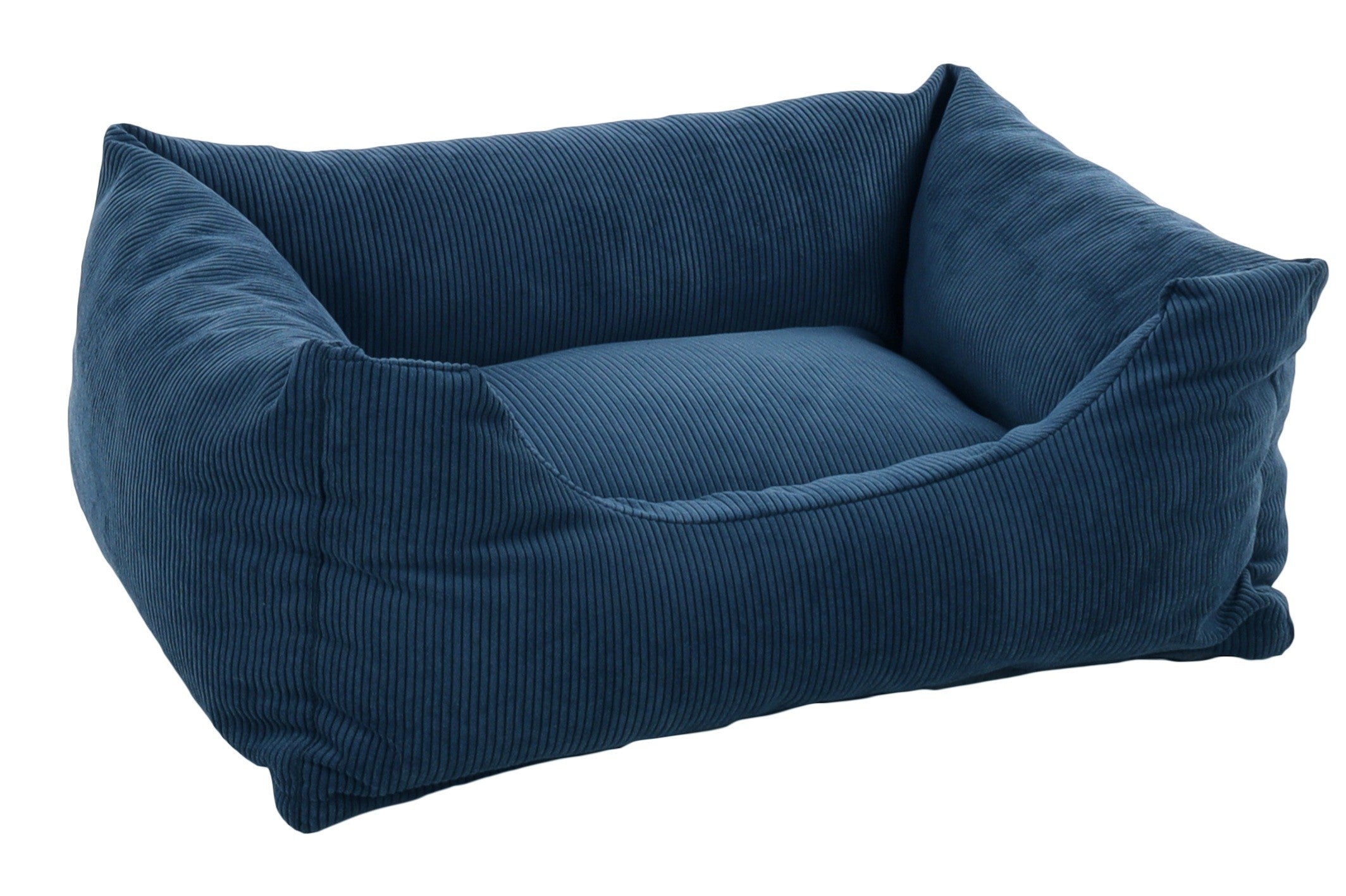 Coussin panier côtelé Rectangle Bleu 65x50x20cm