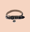 Collier pour chien en cuir tressé noir 30 à 45 cm
