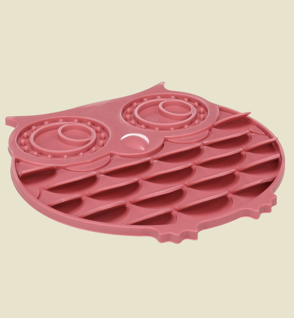 Tapis à lécher pour chien et chat Chouette 30 cm vieux rose