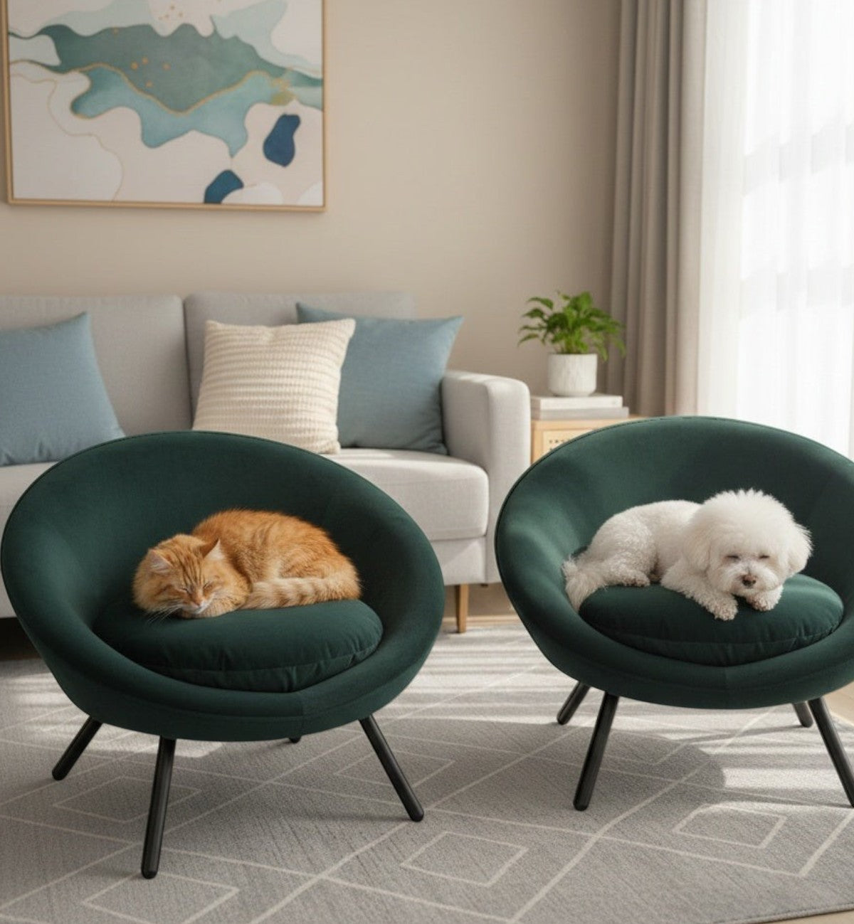 Fauteuil pour chien ou chat Sofa vert 54 x 50 x 40 cm
