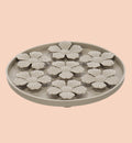 Tapis à lécher Fleur Rond 20 cm Taupe