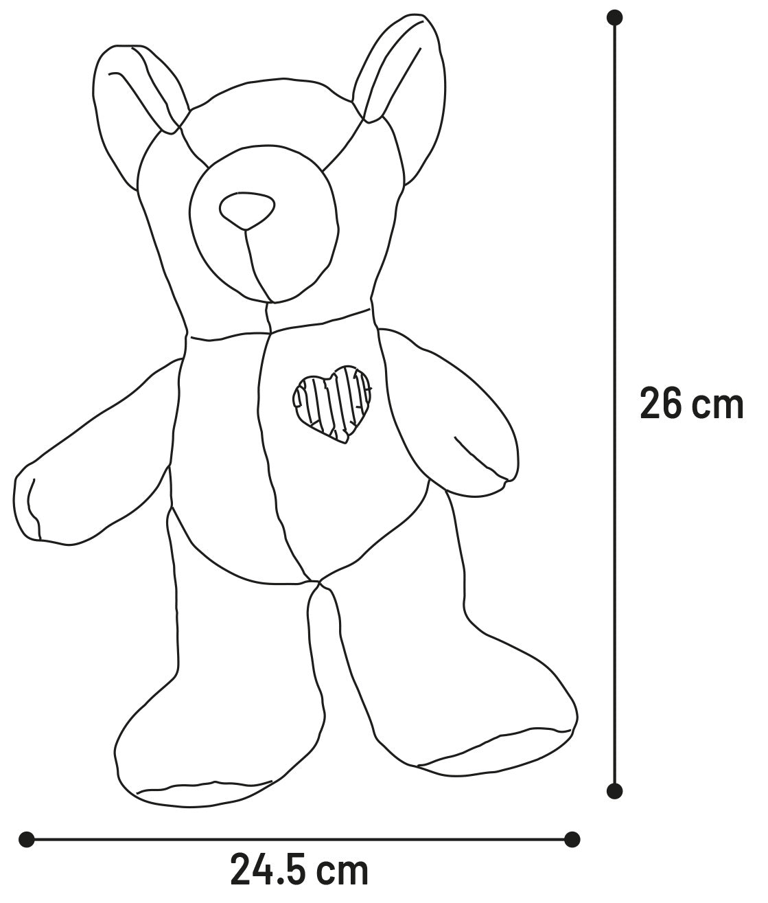 Jeu en peluche Ourson avec un coeur - vue 3