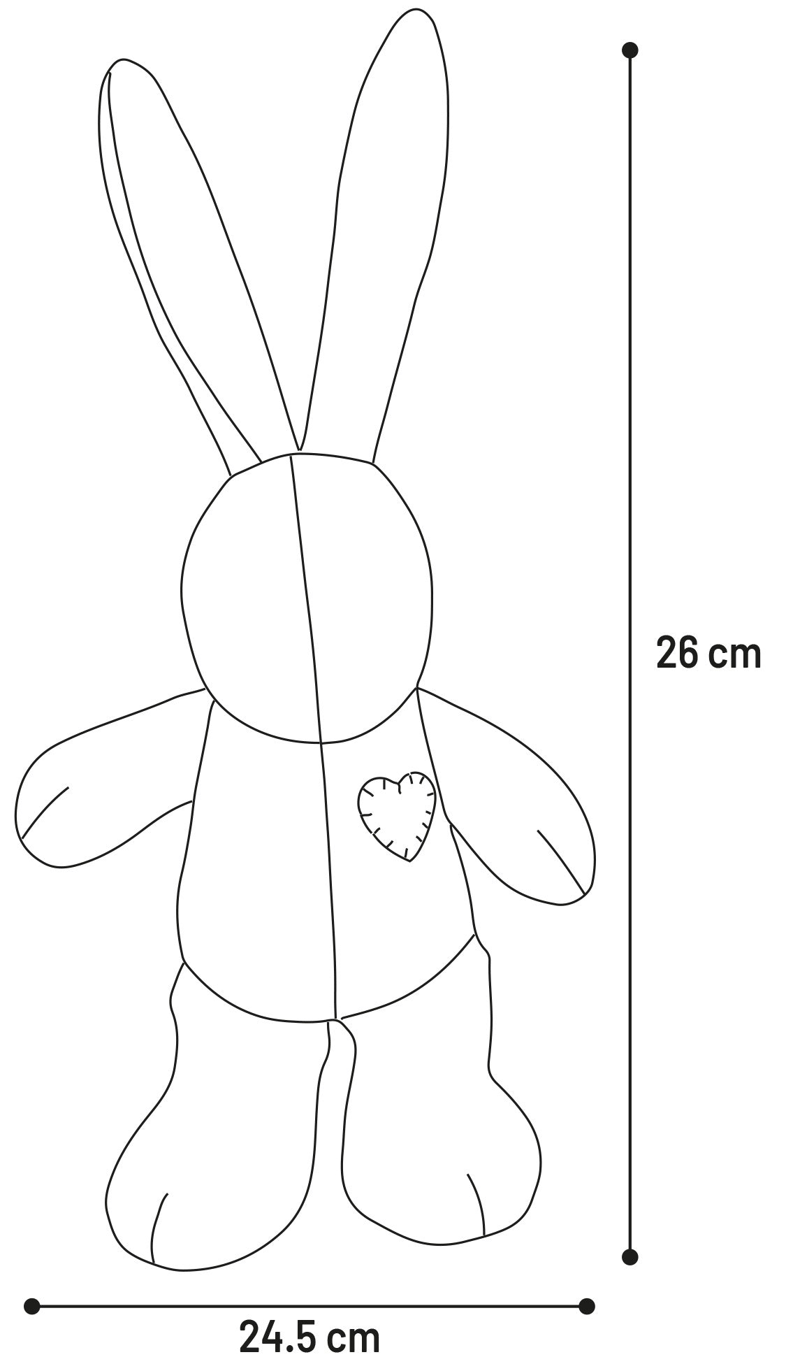 Jeu en peluche Lapin avec un coeur - vue 3