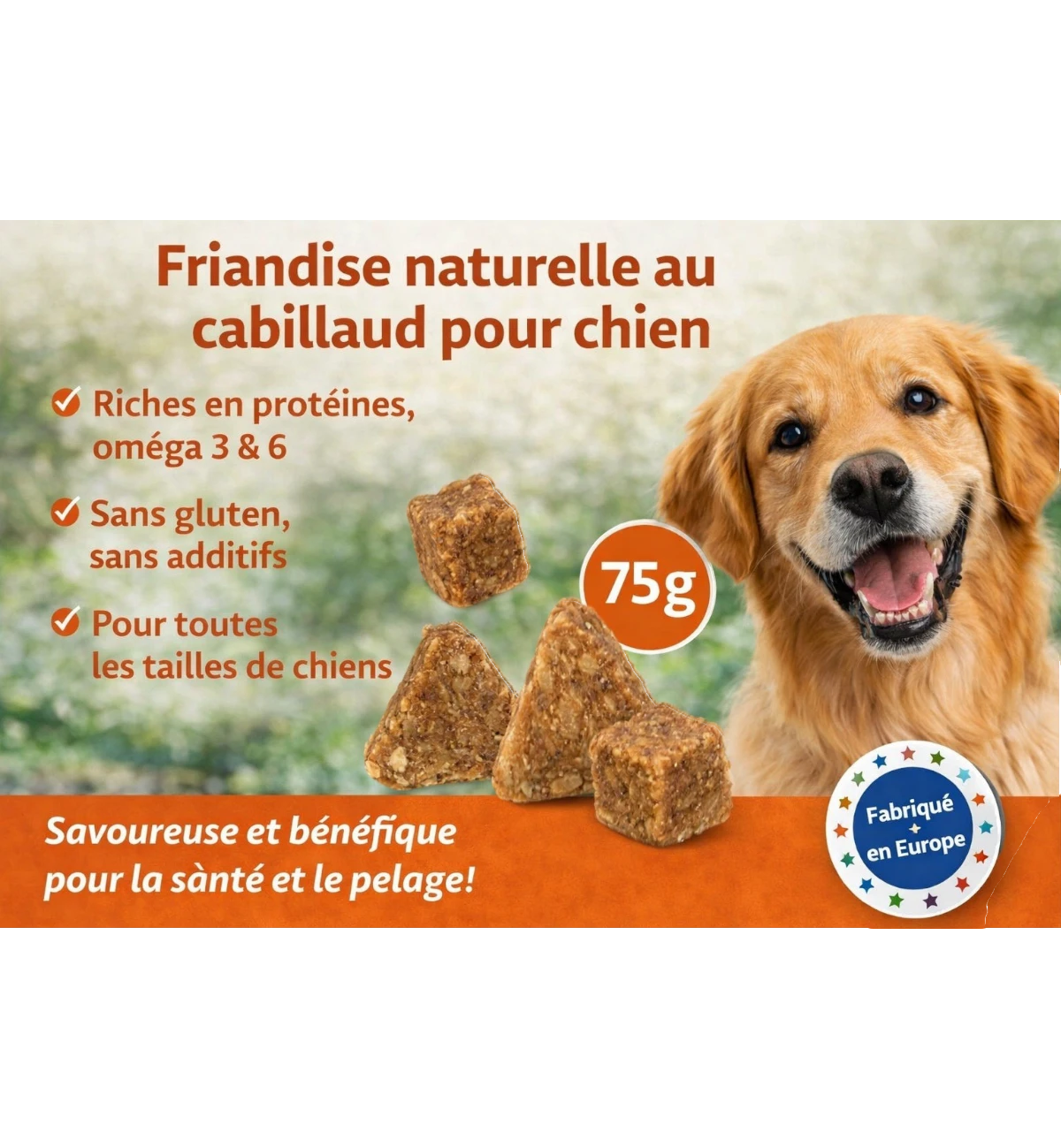 Friandises Nature Triangles avec Cabillaud
