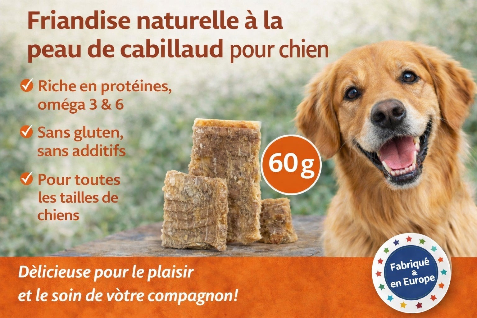 Friandises Nature Peau de cabillaud Court