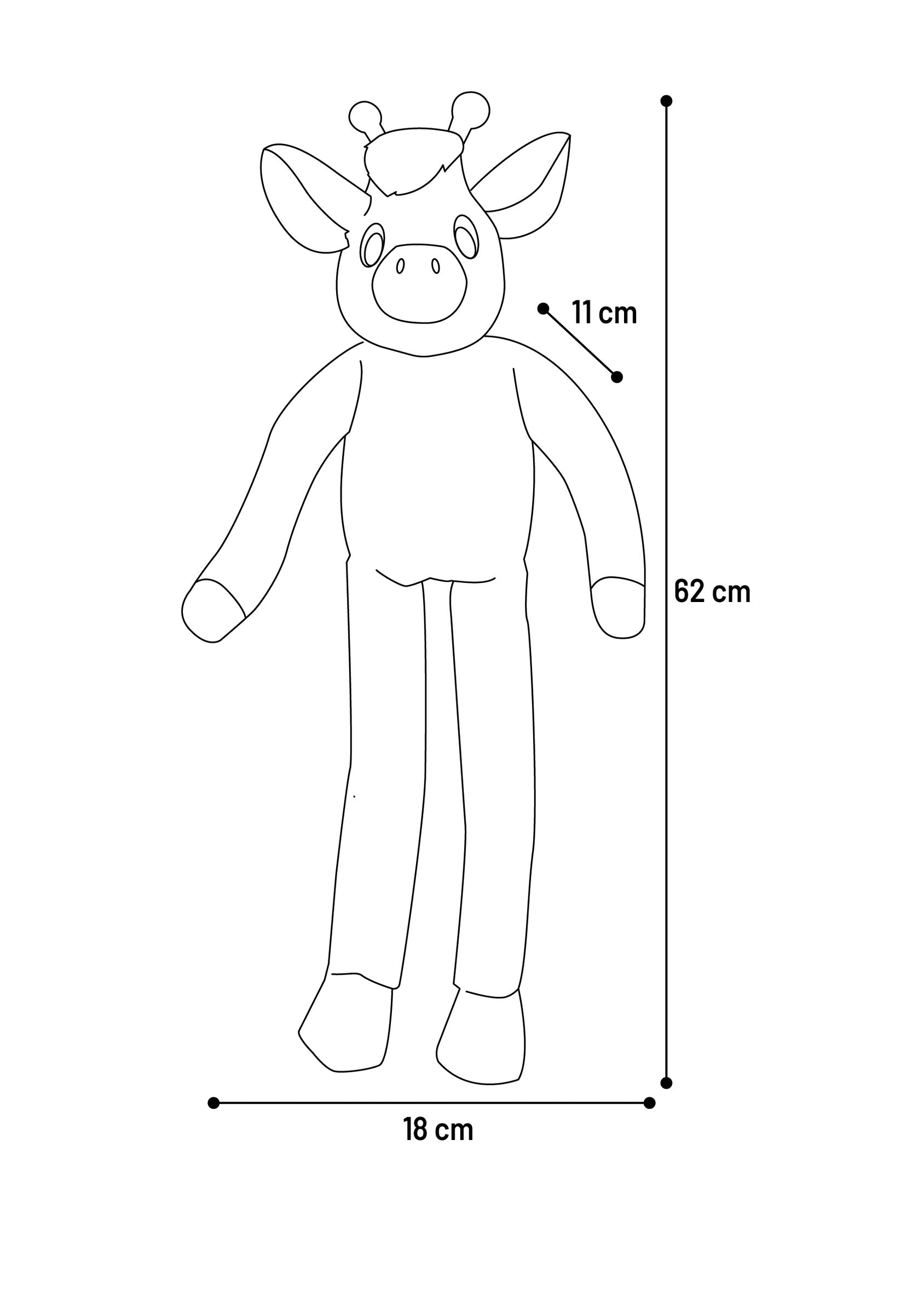 Peluche Girafe grand yeux pour chien - vue 3