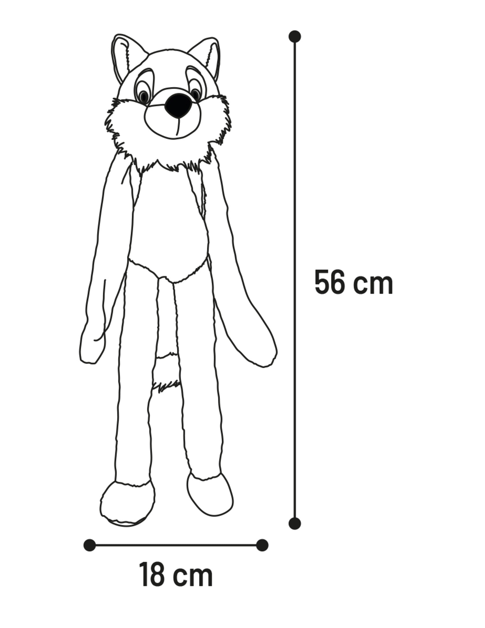 Peluche Renard grand yeux pour chien - vue 3