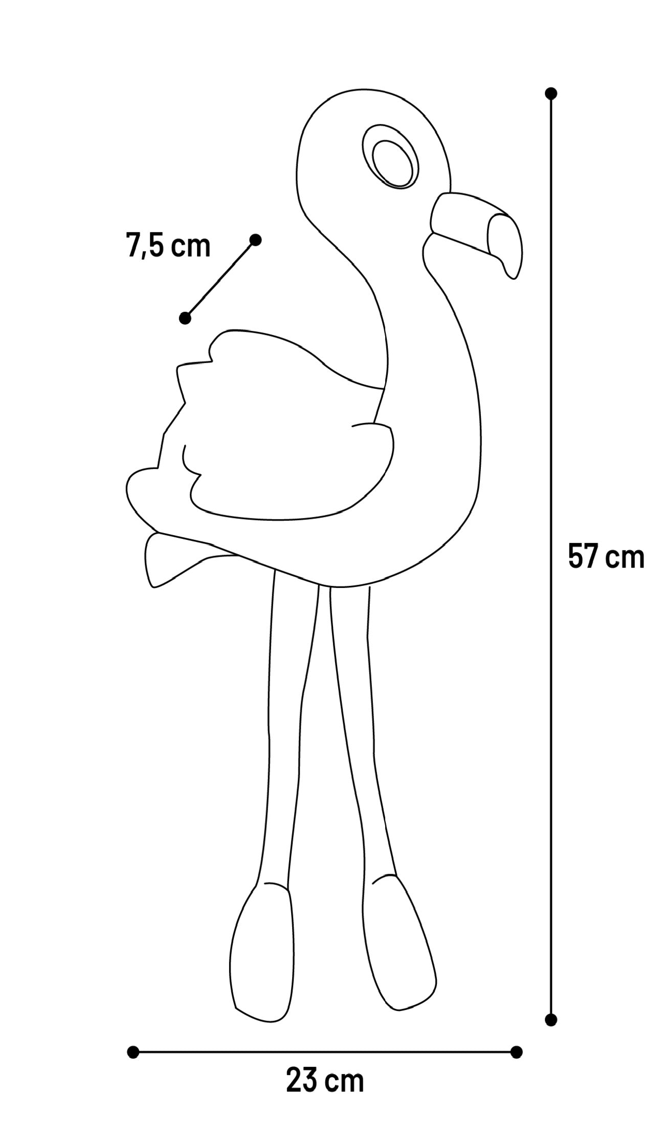 Peluche Flamant rose grand yeux pour chien - vue 3