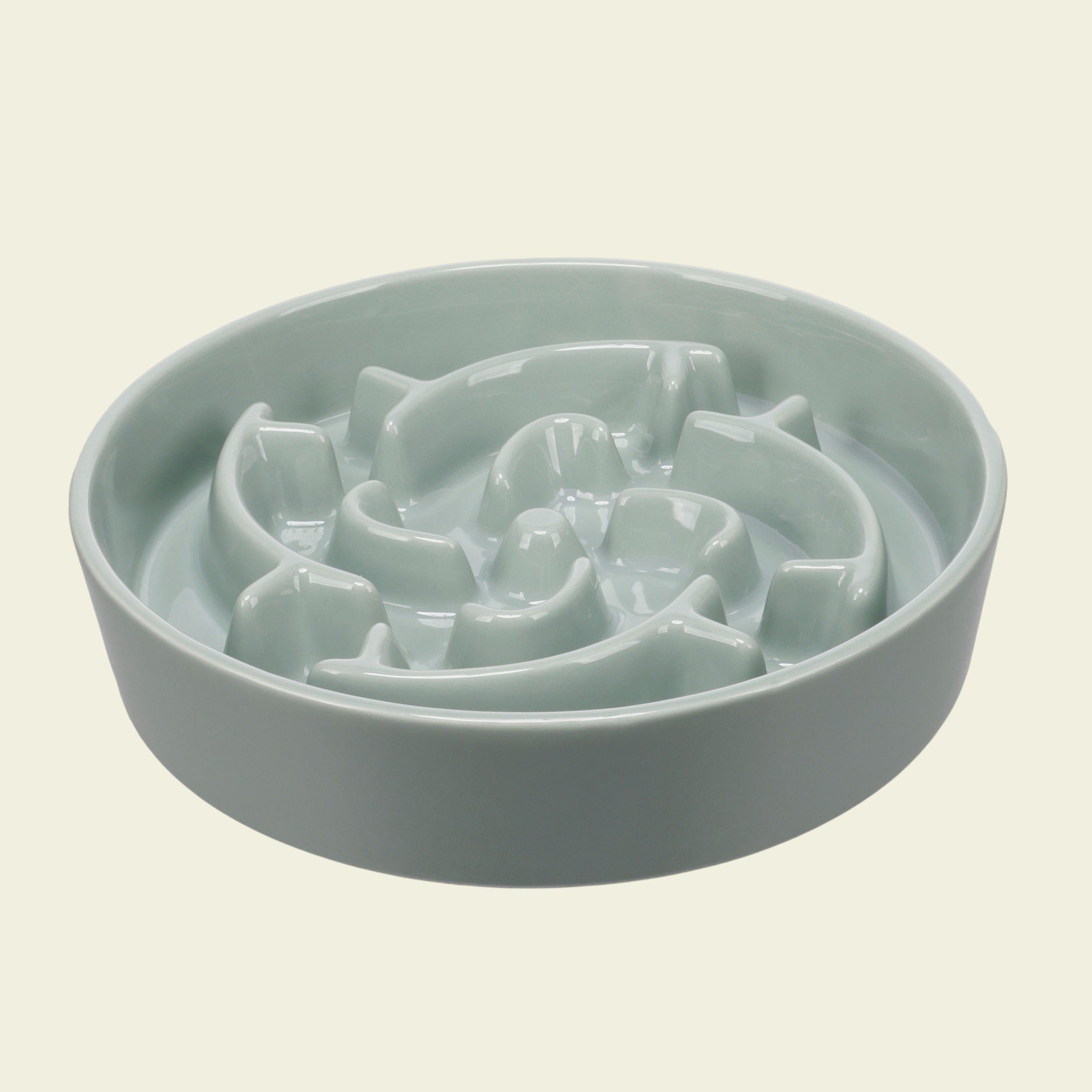 Gamelle ronde anti glouton pour chien Sena vert menthe