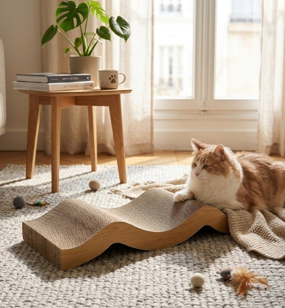Carton à Griffer pour Chat 20 x 40 cm Vague Double Face