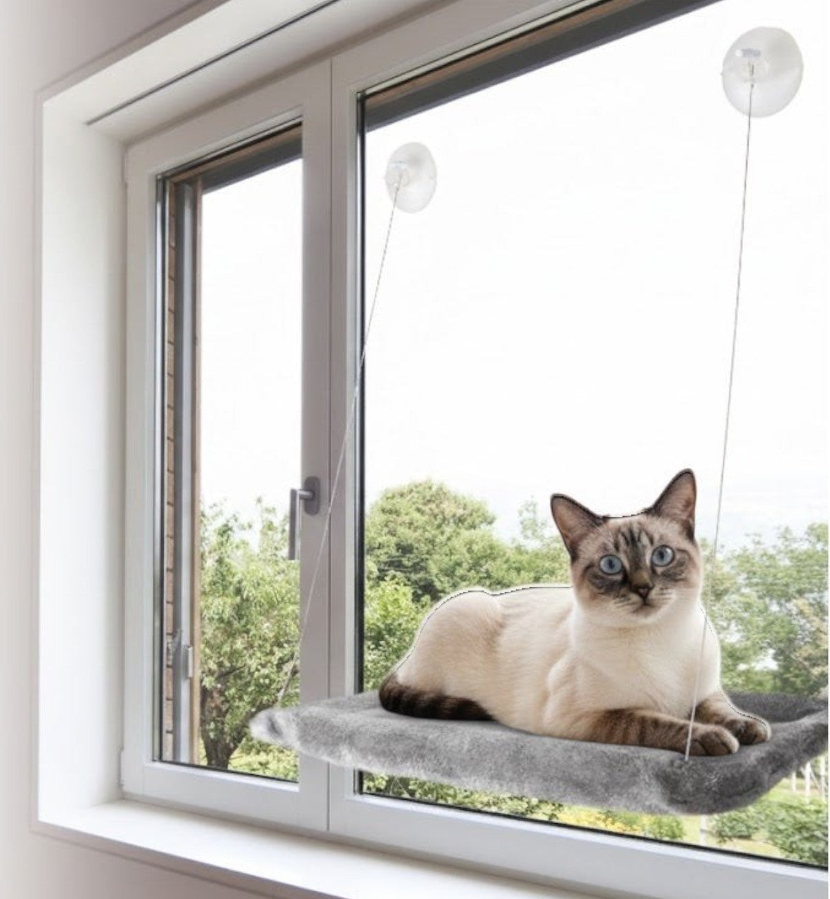 Hamac de Fenêtre pour Chat Chill - Gris 55 x 32 cm