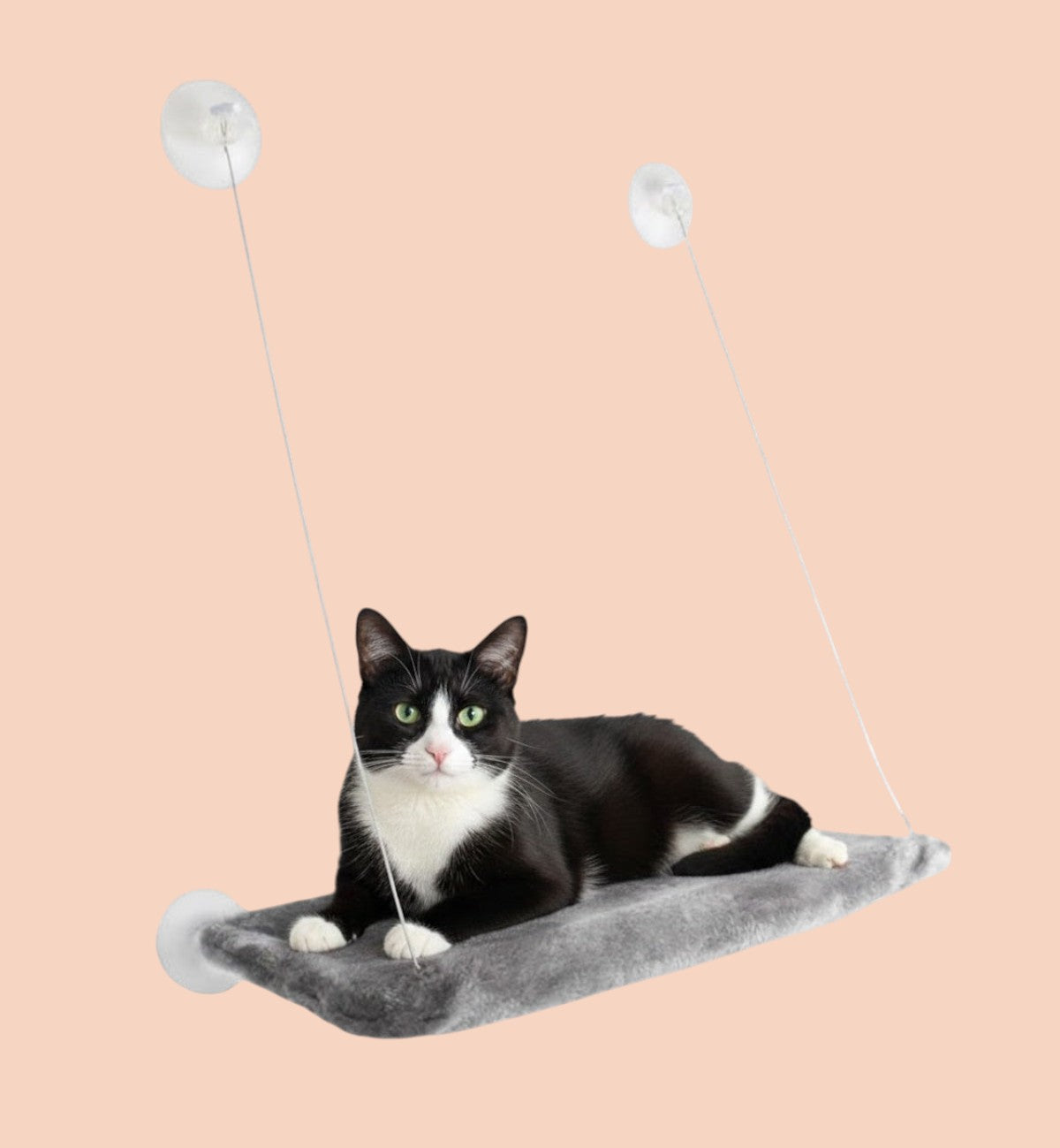 Hamac de fenêtre pour chat Chill gris en peluche