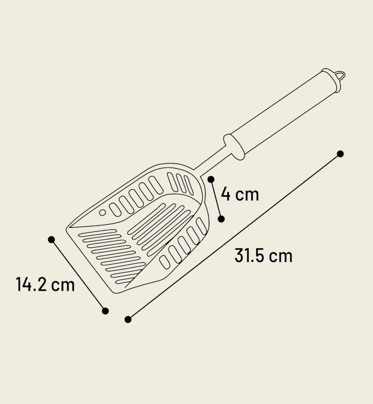Pelle a litiere pour chat en acier inoxydable 31 cm Ian