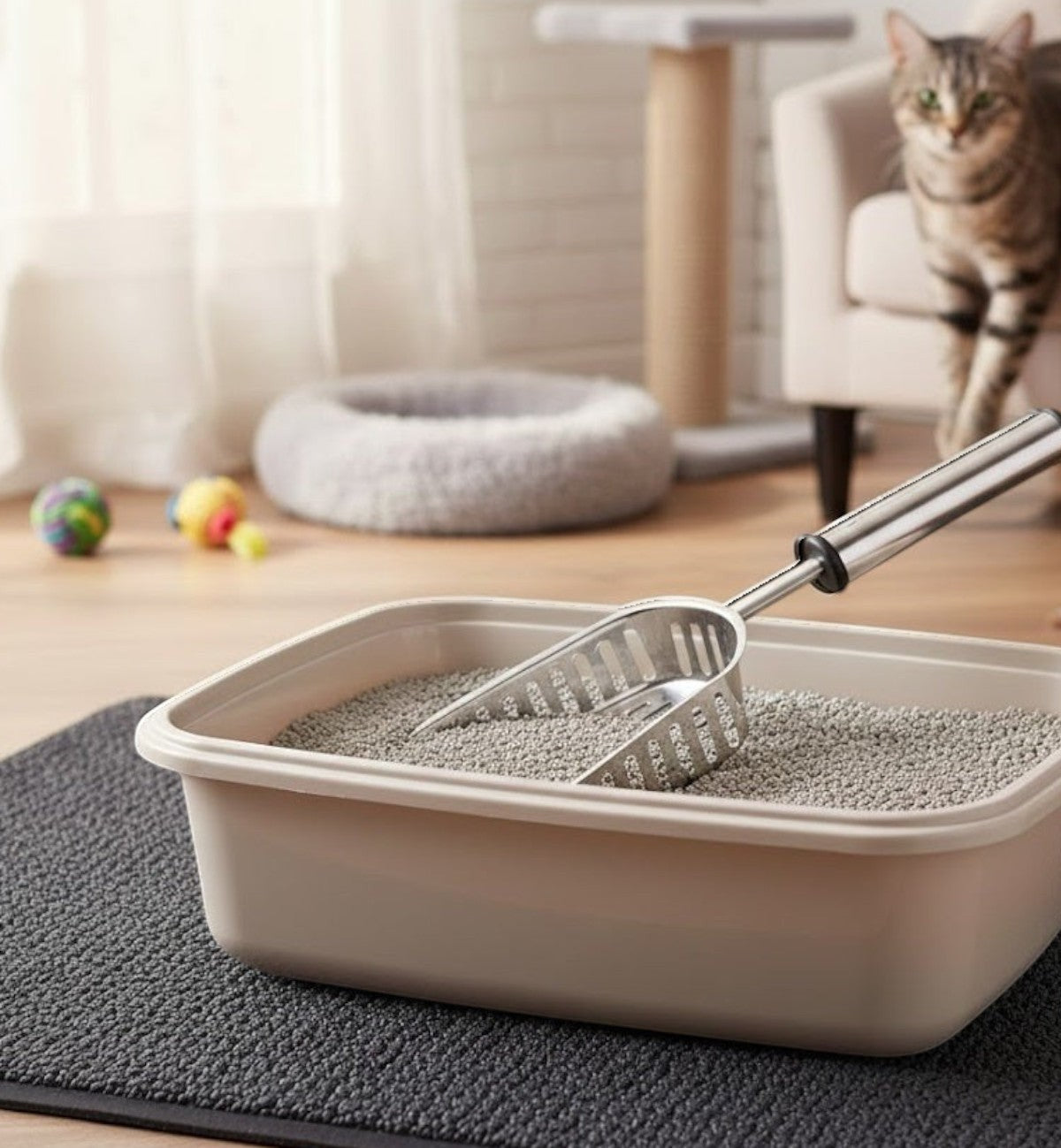 Pelle a litiere pour chat en acier inoxydable 31 cm Ian