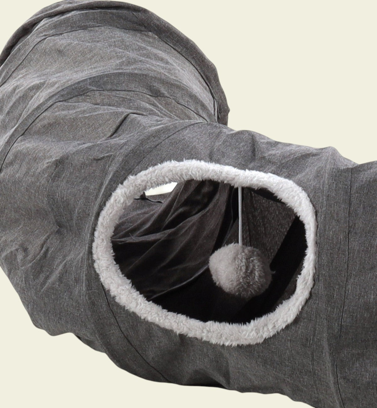 Jeu Tunnel interactif pour chat Gris foncé avec balle 95 cm