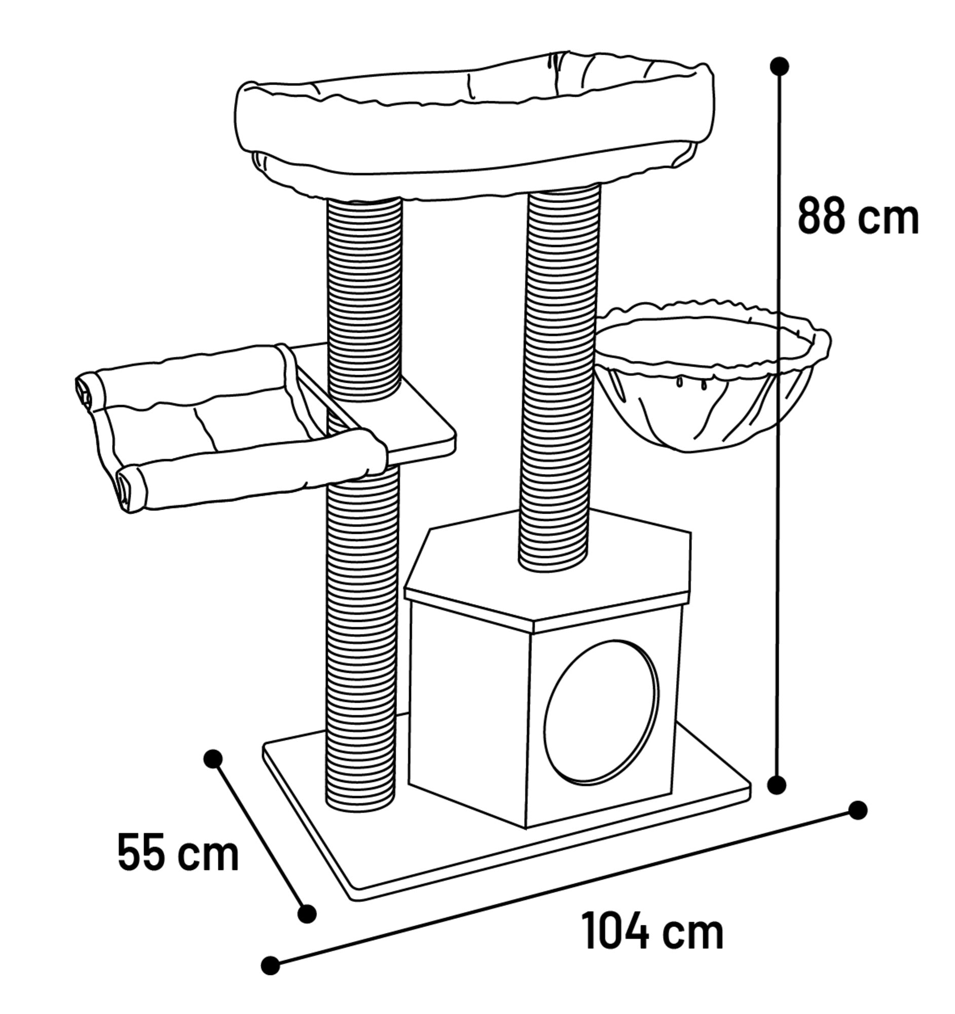 Arbre à chat avec hamacs et niche