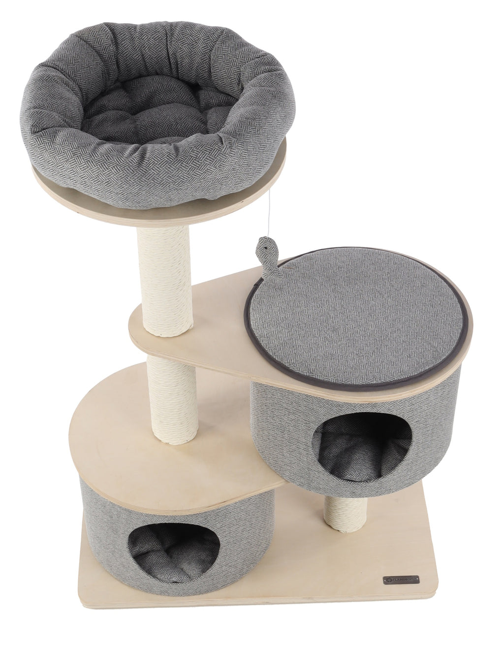 Arbre à chat avec niches et panier