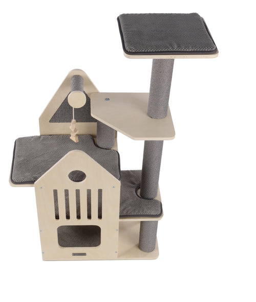 Arbre à chat maisonnette et plateforme