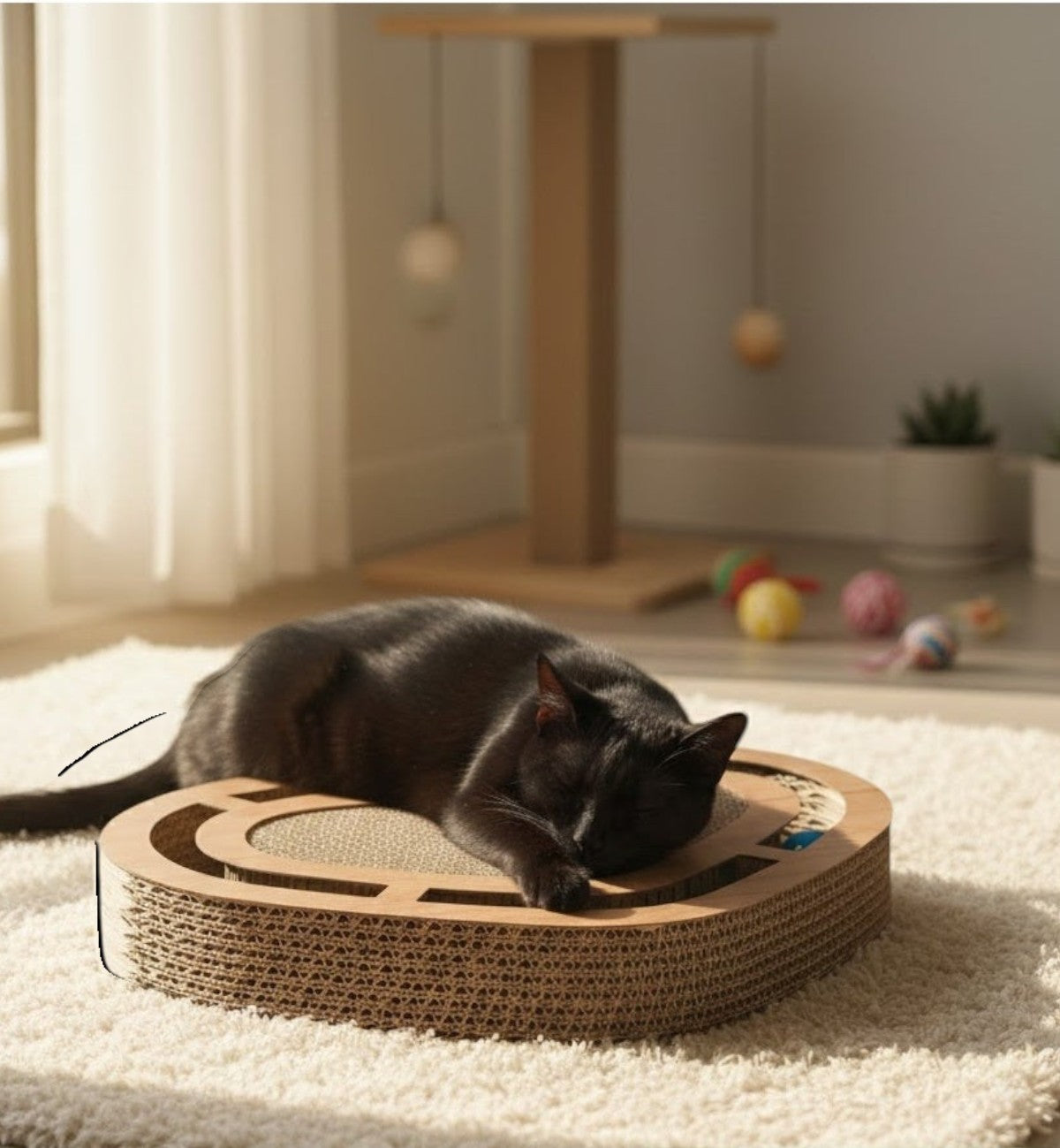 Jeu à Griffer pour Chat 42 cm Coeur avec Balle Sonore