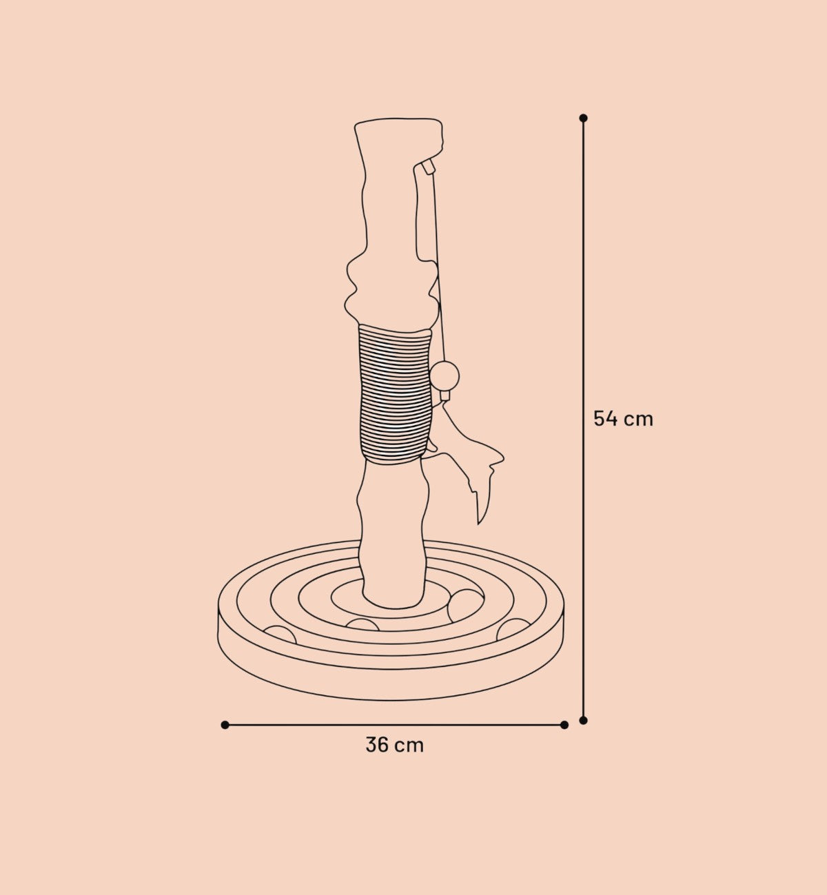 Jouet à griffer Kofti pour chat Arbre interactif avec circuit 54cm