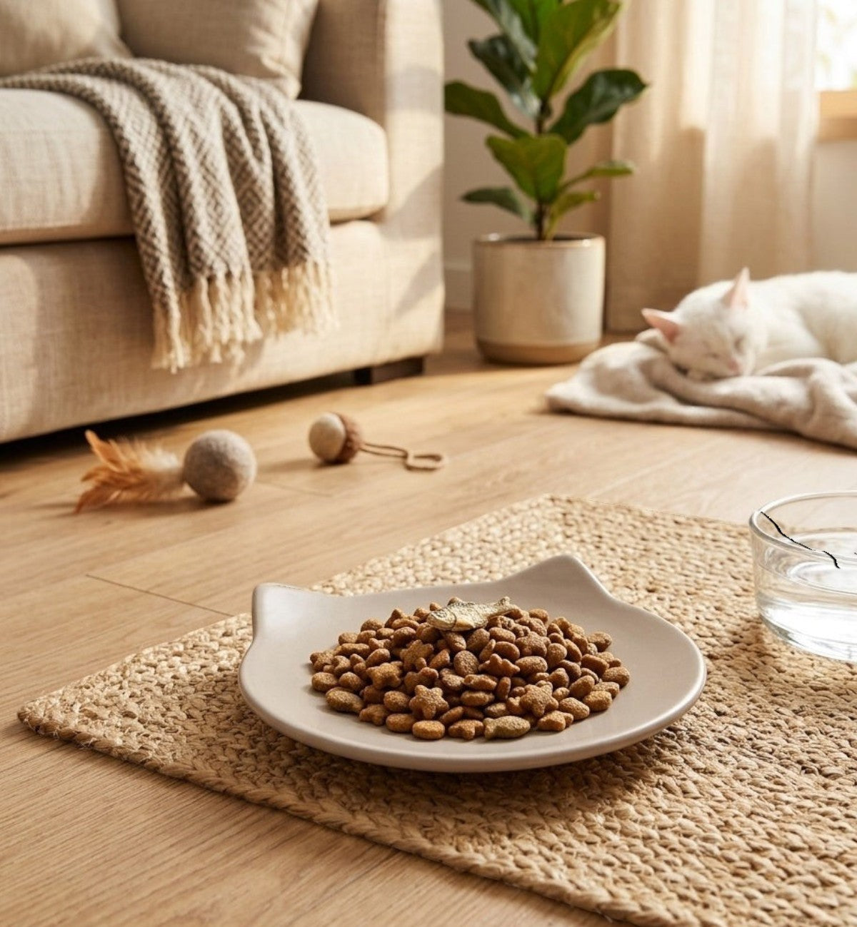 Gamelle plat en céramique pour chat Anti-Stress Filou 60 ml taupe