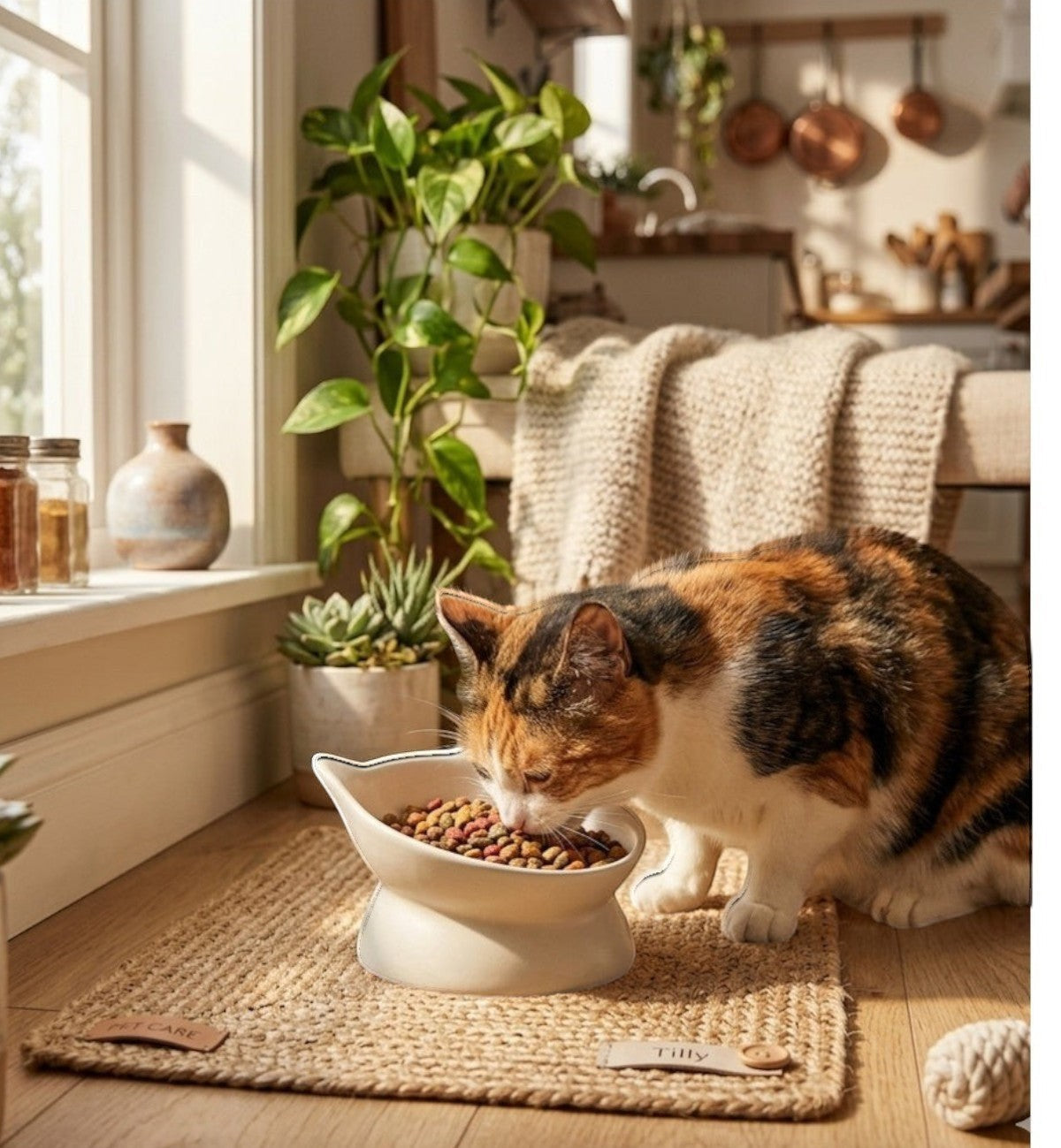 Gamelle ergonomique en céramique pour chat Filou 140 ml vert