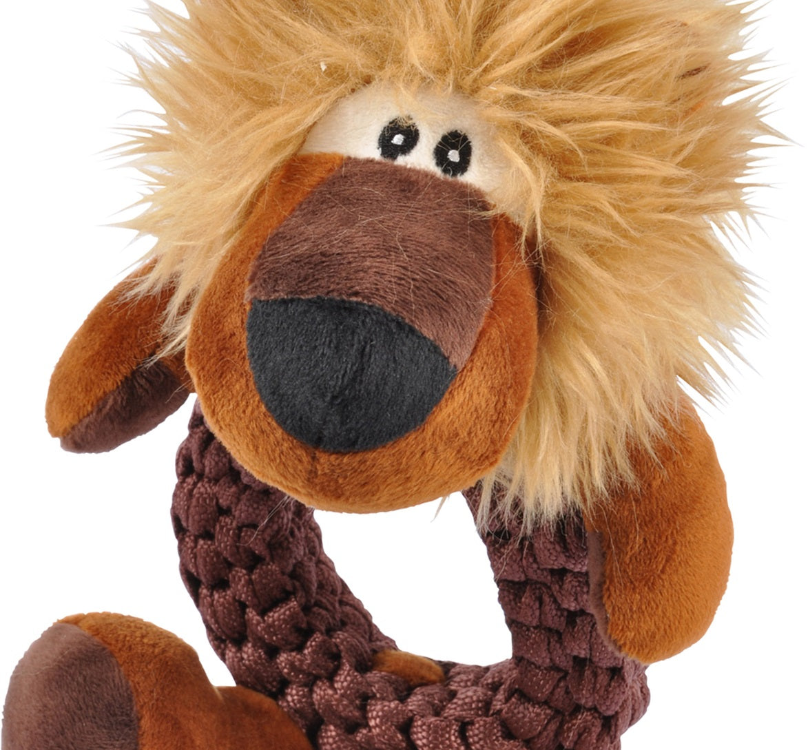 Jouet en peluche Lion et son anneau pour chien - vue 3