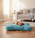 Coussin déhoussable pour chien en forme d'os 100 x 70 x 15 cm Bleu