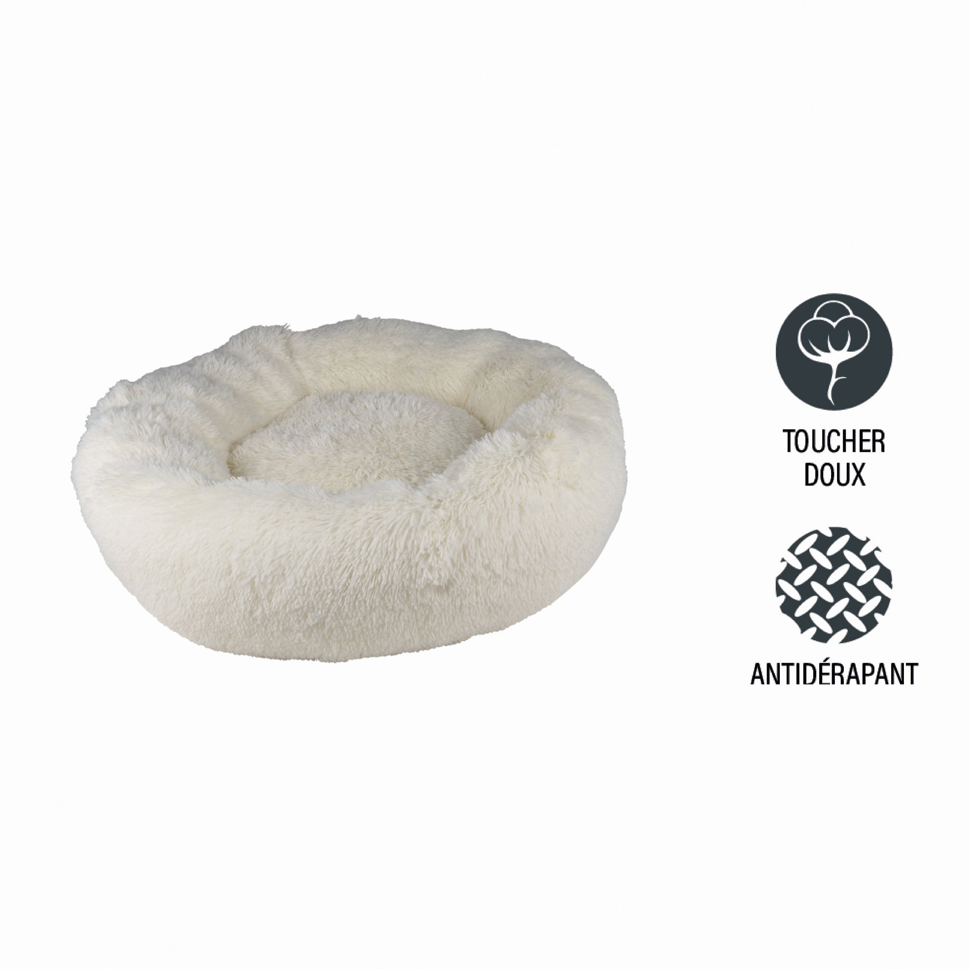 Coussin rond Chat ou Chien Relax Ecru - vue 4