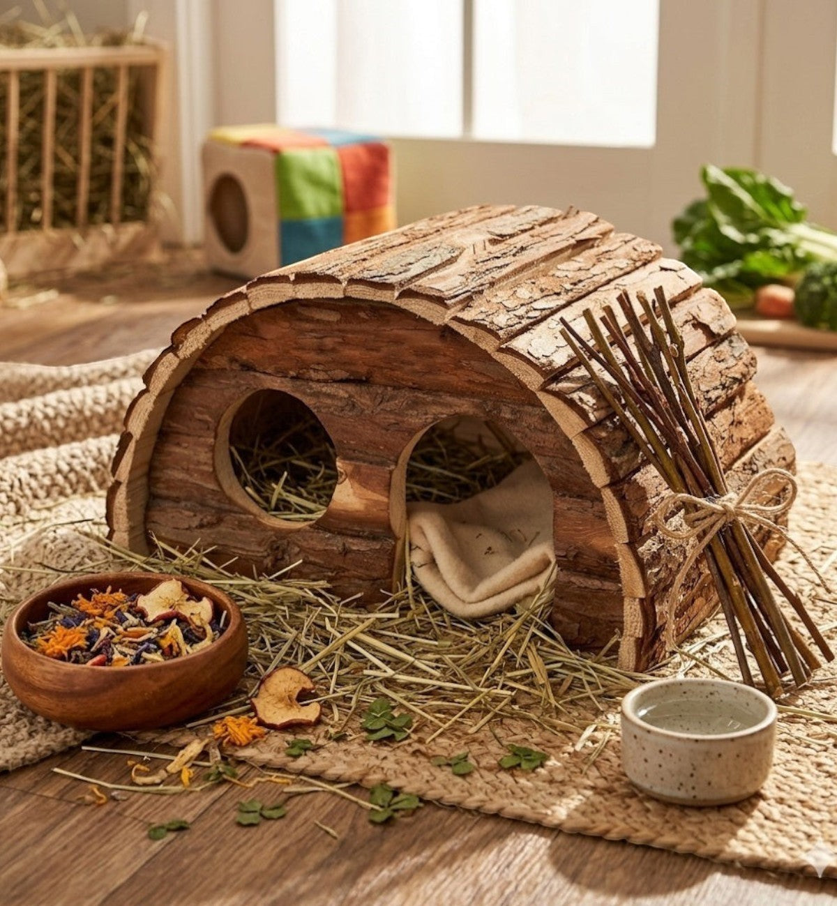 Maison rongeur Sam avec double ouverture et toit plat