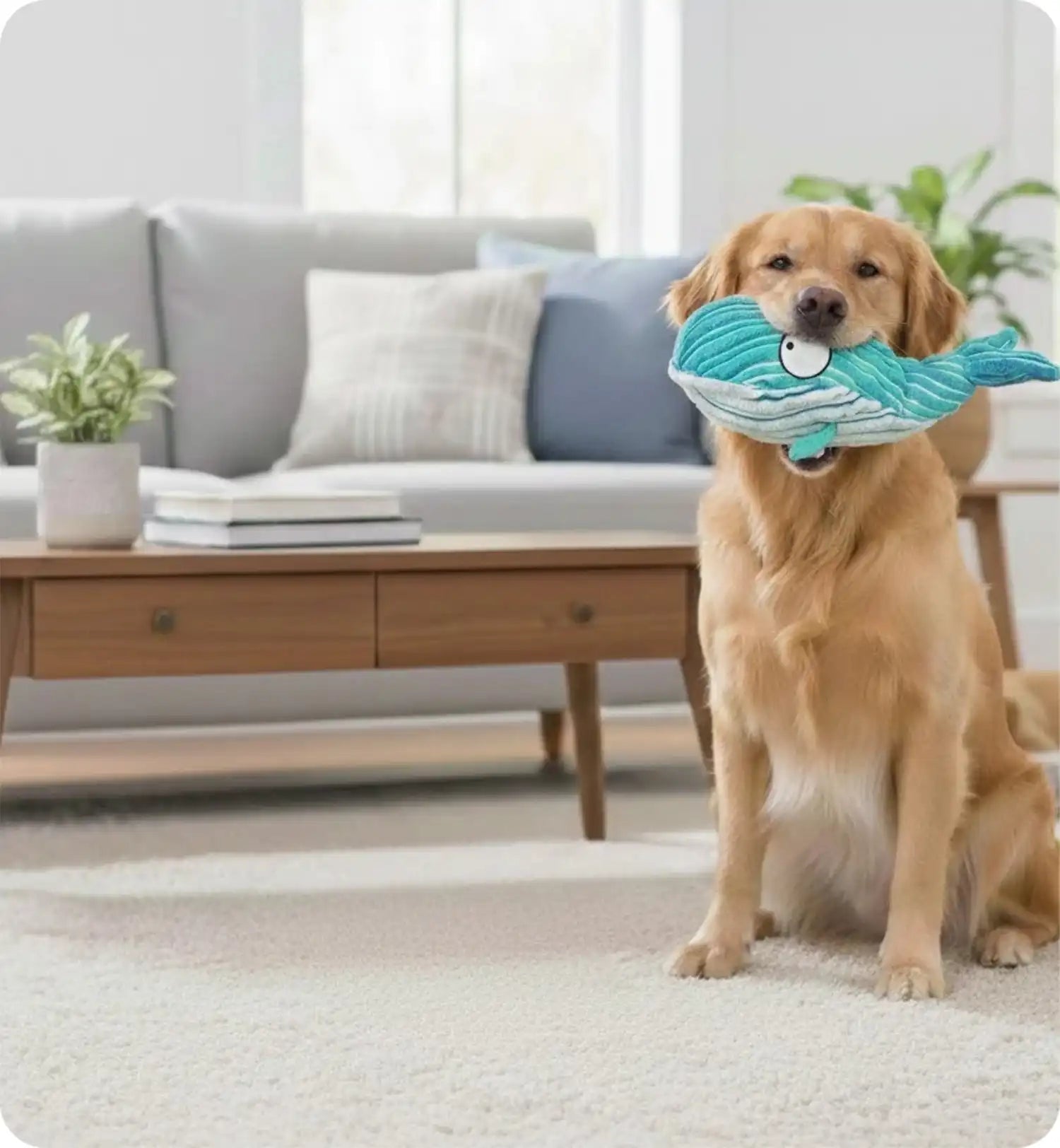 Jeu Kong pour chien Baleine bleu clair