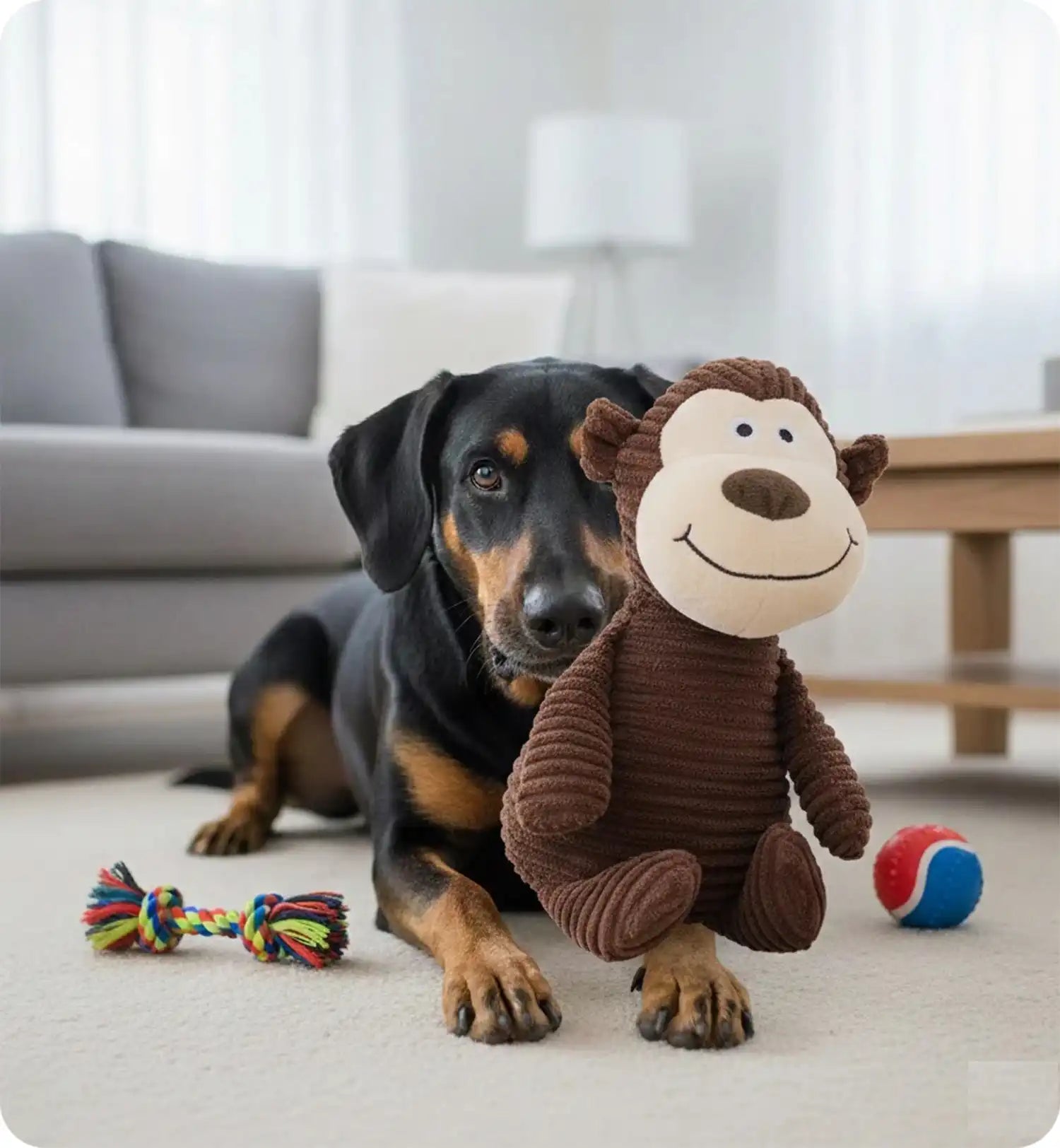 Jeu Peluche pour animaux sonore Singe