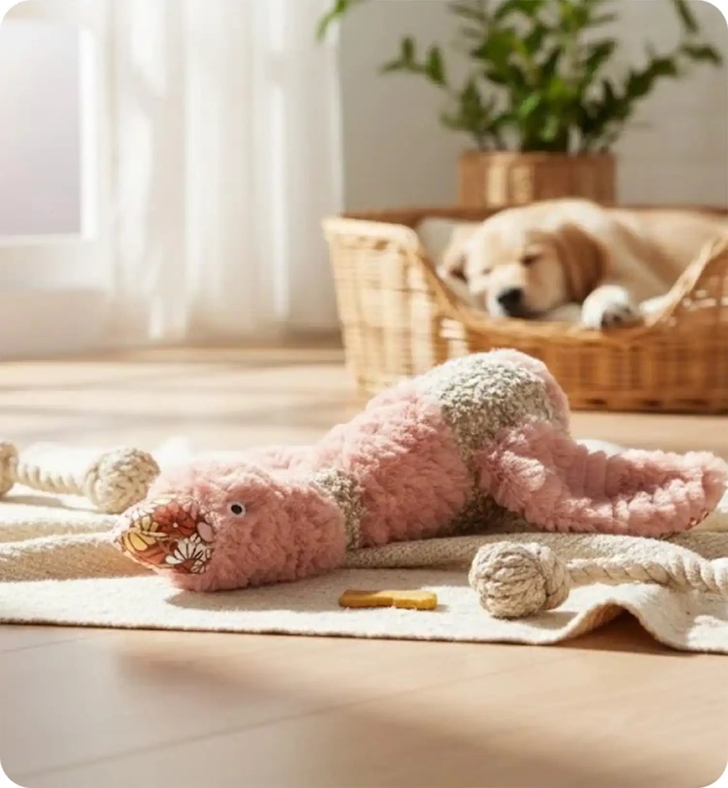 Jeu sonore pour chien Rosette le canard en peluche