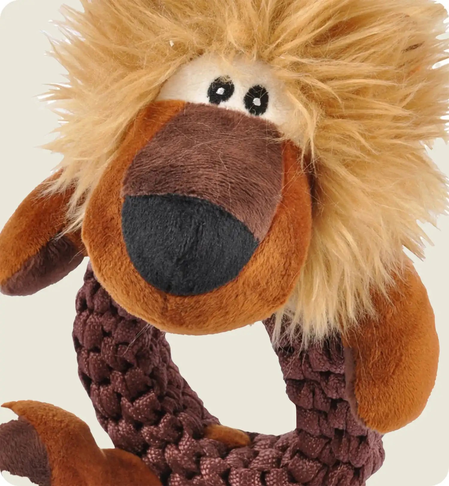 Jouet en peluche Lion et son anneau pour chien