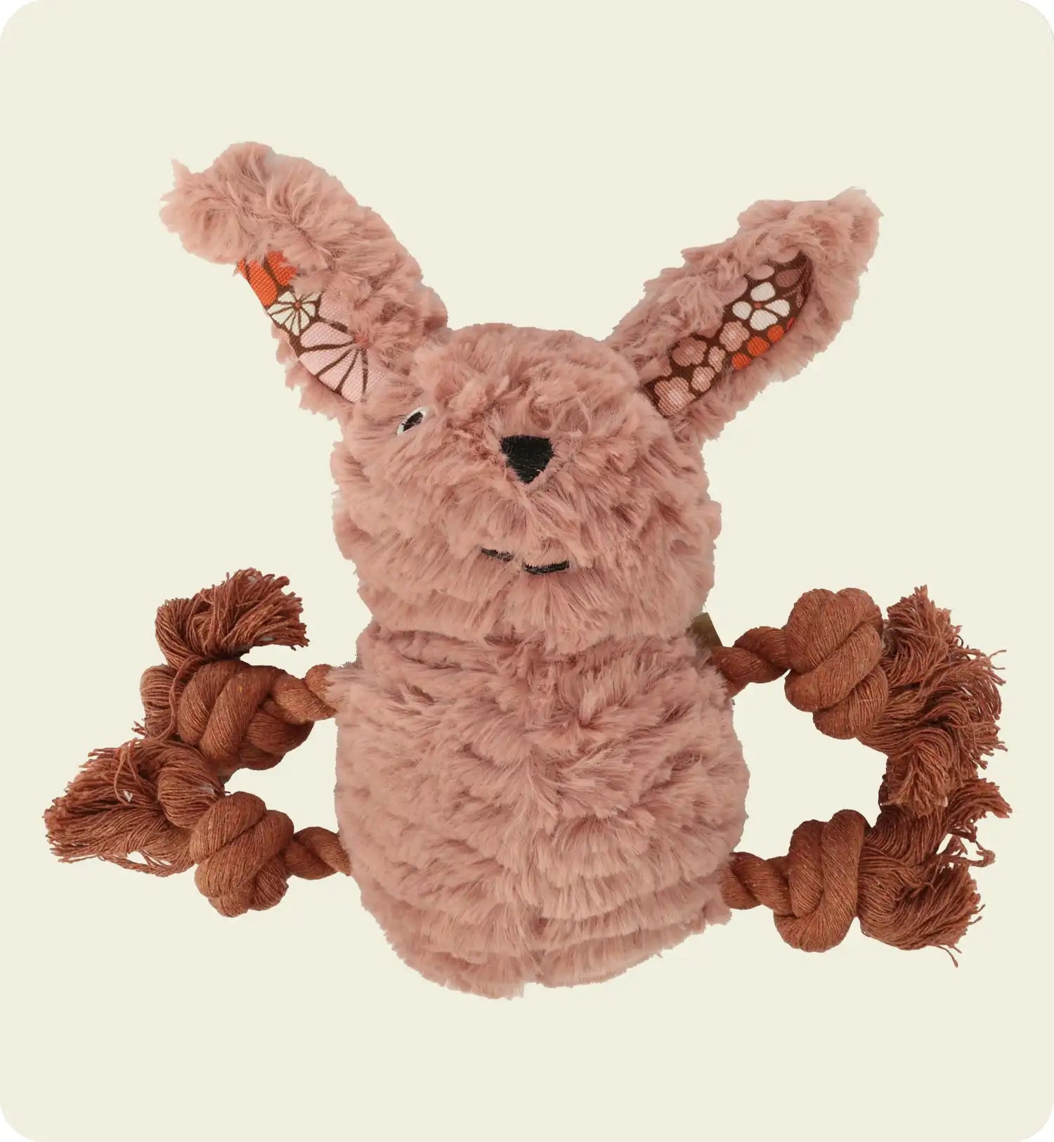 Lapin en peluche pour chien avec cordes et couineur