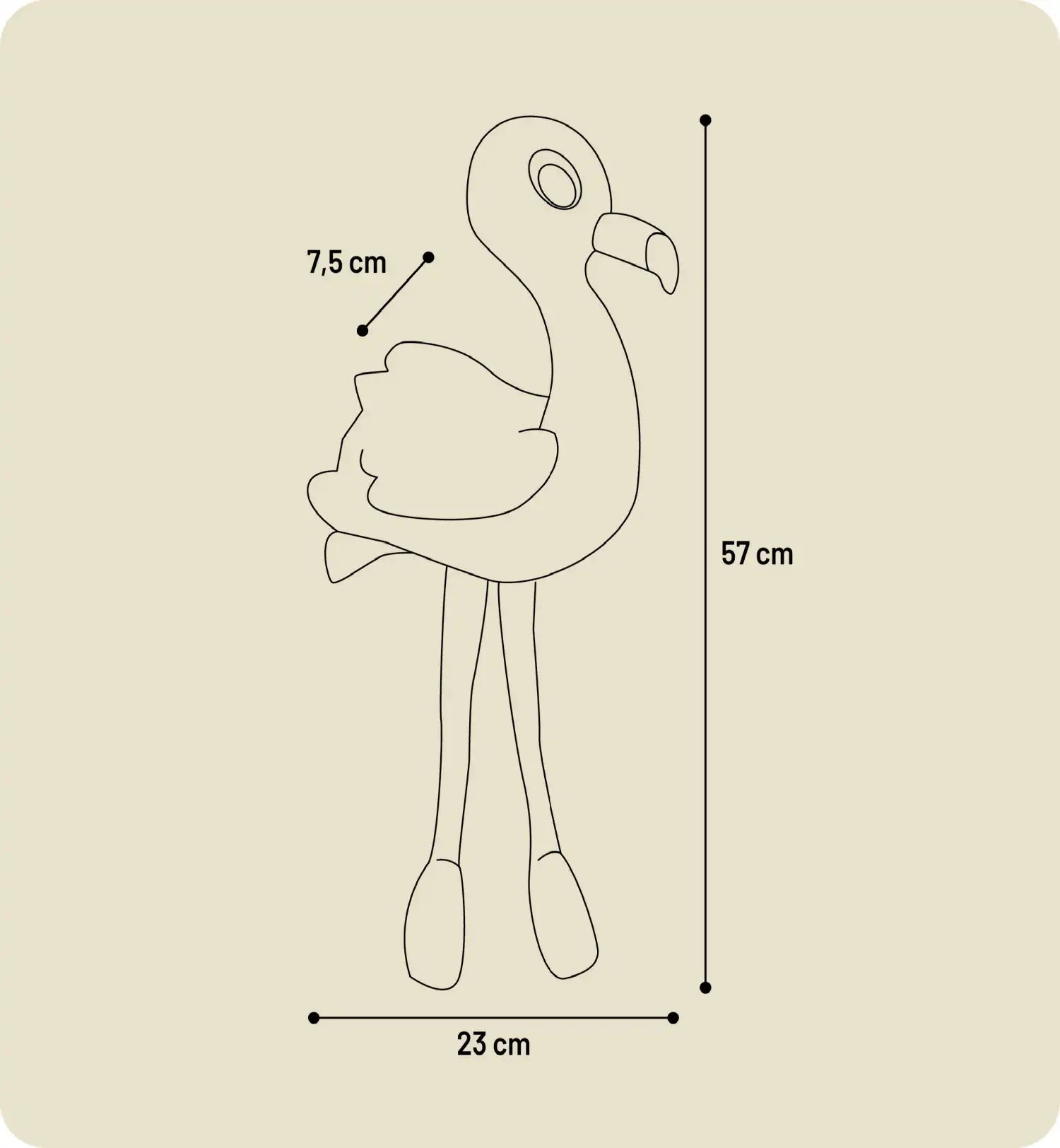 Peluche Flamant rose grand yeux pour chien
