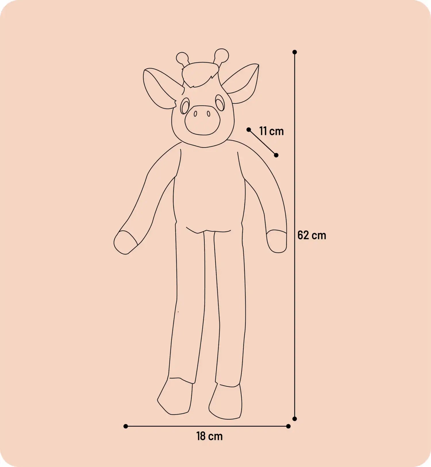 Peluche Girafe grand yeux pour chien