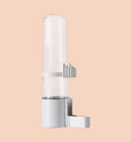 Animozen distributeur d'eau suspendu pour oiseaux en plastique transparent et blanc, 14,5 cm, idéal pour perruches et canaris.