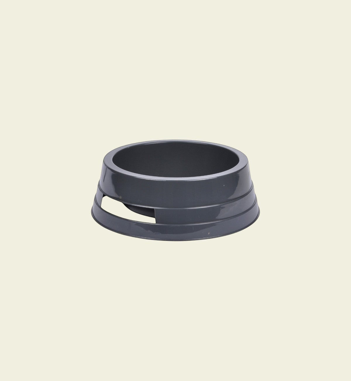 Animozen anthracite plastic pet bowl with a wide opening and stable base, ideal for food or water.