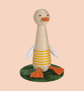 Animozen Arbre à griffer pour chat en forme de cône de canard, 51cm, beige avec rayures jaunes, jouet interactif