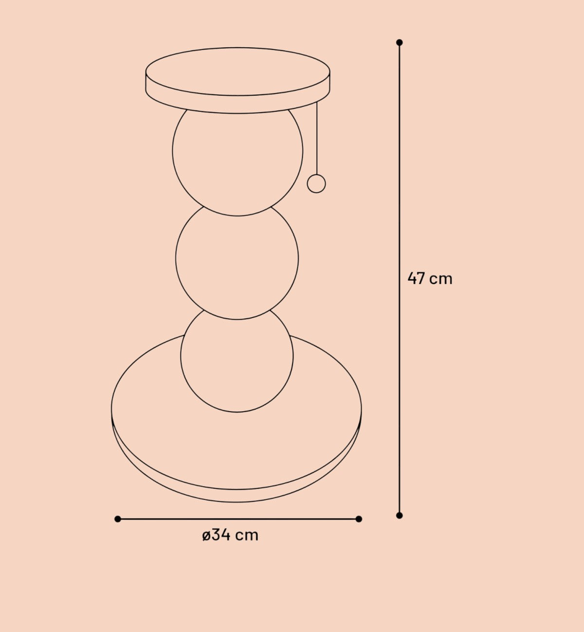 Arbre à chat Animozen en bois avec plateforme, griffoir en corde, hauteur 47cm, diamètre 34cm.