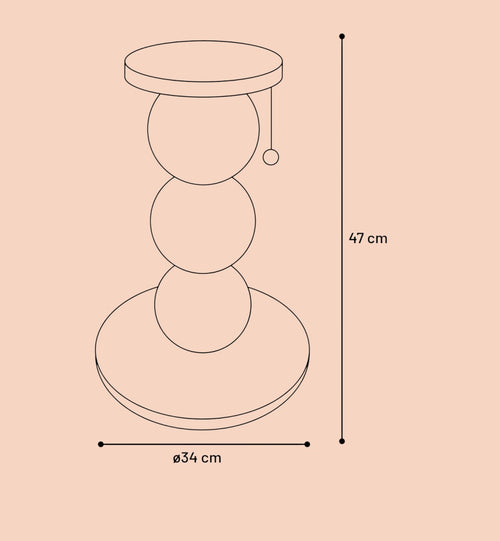 Arbre à chat Animozen en bois avec plateforme, griffoir en corde, hauteur 47cm, diamètre 34cm.