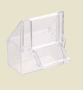 Animozen auget transparent pour oiseaux avec marche, en plastique synthétique, idéal pour graines et eau.