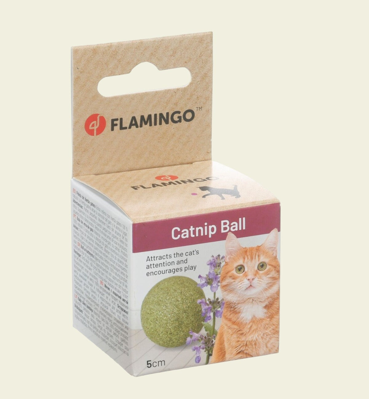 Animozen Balle de cataire naturelle pour chat, verte, 5 cm de diamètre, idéale pour stimuler le jeu.