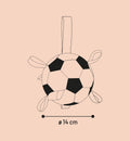 Animozen ballon de football pour chien en PVC synthétique blanc et noir avec poignées, flottant, 14 cm